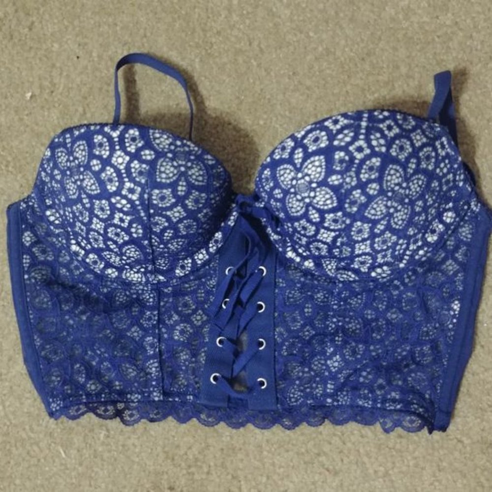 VS lace and mesh longline bra